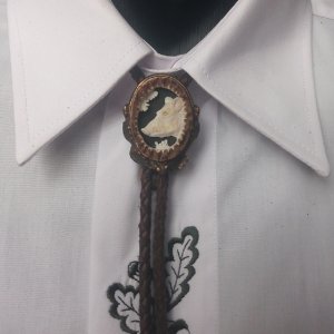 Myslivecká kravata Bolo - Divočák I - ruční práce