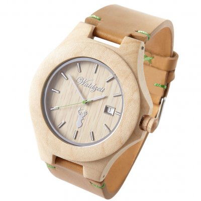 Steinbock Premium dřevěné hodinky s koženým náramkem