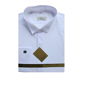 RODAL bílá smokingová košile na motýlka s dvojitou manžetou